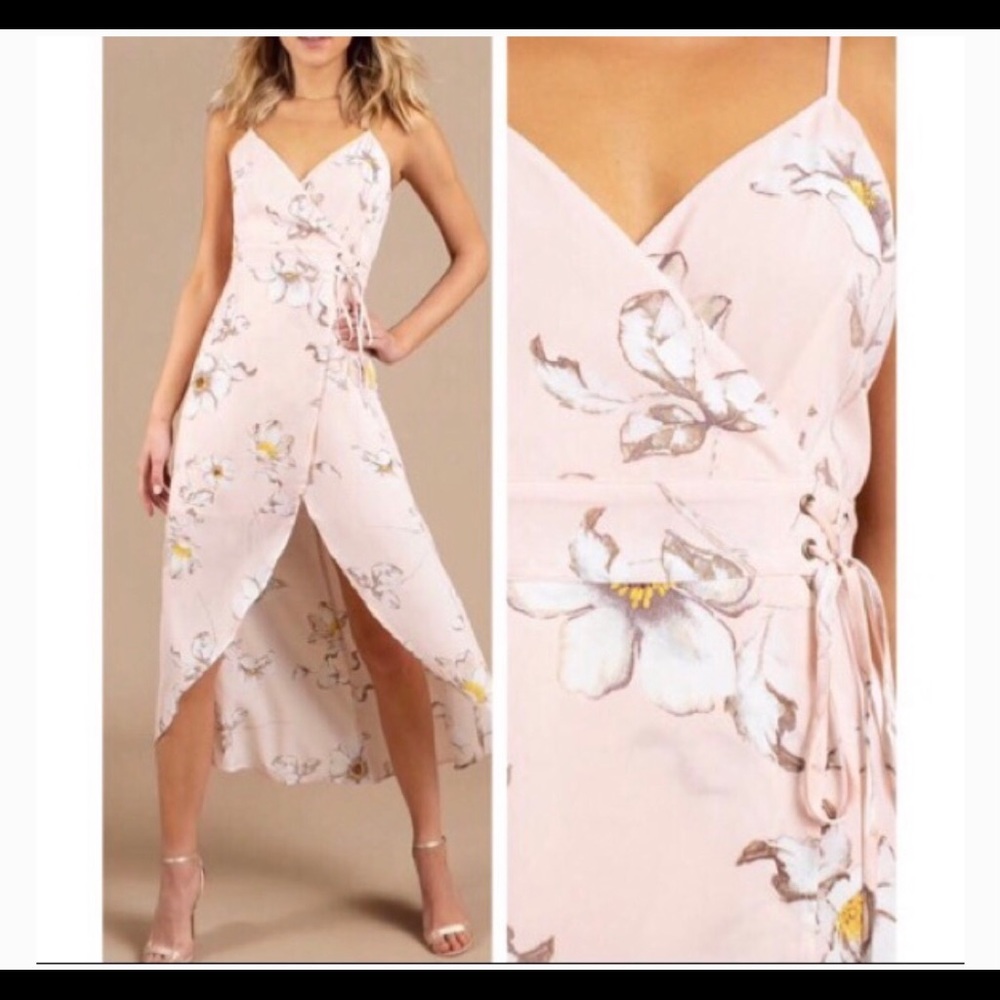 Floral Midi Wrap Dress by JOA
